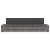 Poli modularni trosjed od poliratana sivi | shoptok.hr