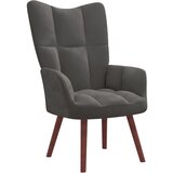 vidaXL Stol za sproščanje temno siv žamet, (20958039) | Shoptok.si