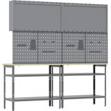  Set radnog stola 8 kom. Crvena i siva Čelik s prahom premazan | shoptok.hr