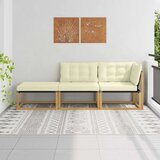 Sekcionalna sofa s jastukom Bijela 241 5 x 83 x 73 cm - Bijela i krem 1x srednji +1x kutni +1x stolić | shoptok.hr