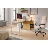 MID.YOU KOTNA PISALNA MIZA kovina, leseni material bela, barve hrasta | Shoptok.si