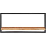  Zidne police 2 kom 80 x 25 x 35 cm masivni bagrem i čelik | shoptok.hr