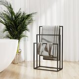 vidaXL Samostojeći stalak za ručnike crni 48 x 24 x 79 cm željezni Cijene