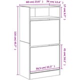 Ormarić za cipele boja hrasta 60x34x116 cm konstruirano drvo | shoptok.hr