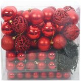 vidaXL Set božičnih okraskov med 300 LED 120 pcs Rdeča Plastika | Shoptok.si