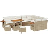 vidaXL Vrtna sedežna garnitura z blazino 12 pcs bež in krem | Shoptok.si