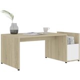  Stolić za kavu bijeli i hrast 90 x 45 x 35 cm konstruirano drvo Slike