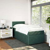 Box spring krevet s madracem tamnozeleni 90x190 cm baršunasti | shoptok.hr