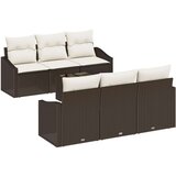 7-delni vrtni kavč set z blazinami Rjava Poli ratan, (22093881) | Shoptok.si