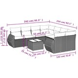  9-dijelni set vrtnih sofa od poliratana s jastucima sivi | shoptok.hr