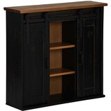vidaXL Viseći ormarić HALDEN 2 klizna vrata crni 75x22,5x70 cm bor | shoptok.hr