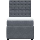 Box spring krevet s madracem tamnosivi 90x200 cm baršunasti | shoptok.hr