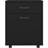 vidaXL Omarica na kolesih črna 45x38x54 cm iverna plošča | Shoptok.si