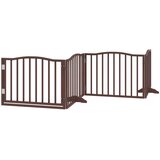 vidaXL Ograda za pse z vrati zložljiva 6 panelov rjava 480 cm les | Shoptok.si