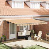 vidaXL Avtomatska retraktibilna tenda z LED večbarvnimi črtami 450x300 cm | Shoptok.si