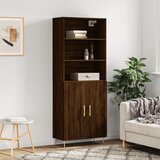 vidaXL Visoka komoda rjav hrast 69,5x34x180 cm inženirski les Cene