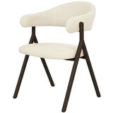 Unique Furniture Črn/kremno bel oblazinjen jedilni stol z nasloni za roke Frances – Cene