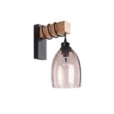 Brilagi Zidna svetiljka WOOD GLASS 1xE27/60W/230V borovina/crna/zadimljena bež | Eponuda.com