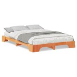  Konstrukcija postelje Rjava 140 x 210 cm Masivno borovo les, (5000127542) | Shoptok.si