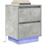  Noćni ormarići s LED svjetlima 2 kom boja betona 38x34x50 cm | Eponuda.com