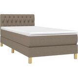  box spring s madracem LED smeđesivi 90x190 cm tkanina | shoptok.hr