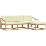 vidaXL Zunanja garnitura za sedenje 4 pcs Bela in krem Poliester, (5000282130) | Shoptok.si