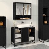 vidaXL Kopalniška omara za umivalnik Črni hrast 80 x 33 x 60 cm | Shoptok.si