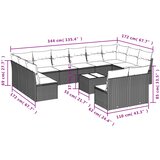  13-dijelni set vrtnih sofa s jastucima poliratan Bež | shoptok.hr