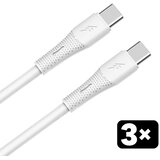 Avax Kabl CB4307 3X / USB-C to USB-C / 60W / 1.5 m / White Cene
