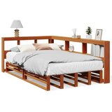  Knjižna postelja brez vzmetnice vošč. rjava 120x190 cm borovina, (21791339) | Shoptok.si