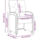 vidaXL Trpezarijske stolice 2 pcs Smeđa 58 x 67 x 97 cm Umjetna koža | shoptok.hr