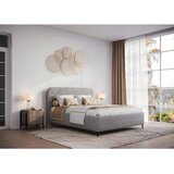 MID.YOU OBLAZINJENA POSTELJA 140 cm x 200 cm , les, tekstil, leseni material barve grafita | Shoptok.si