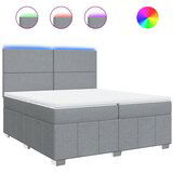 Maison Chic Box spring postelja - Vzmetna postelja z vzmetnico svetlo siva 200x200 cm blago SL11217, (21906037) | Shoptok.si