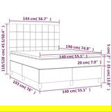 Box spring postelja z vzmetnico taupe 140x190 cm blago, (20896426) | Shoptok.si