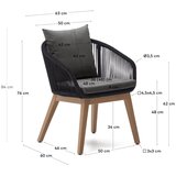 Kave Home Crna vrtna fotelja od masivnog drveta Portalo – | shoptok.hr