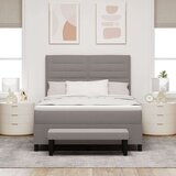  Vzmetna postelja z vzmetnico in klopi taupe 160x200 cm Tkanina, (22083252) | Shoptok.si