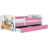 MID.YOU Dječji krevet Dreamy ZOO 2 160x80 sa madracem s ladicom Rozičasta | shoptok.hr