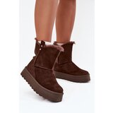 Boto Women's Snow Boots On Platform With Fur Chocolate Evelira | Shoptok.si