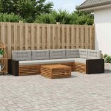  Set vanjskih sofa 6 kom. Prirodna i svjetlosiva Poliester | shoptok.hr