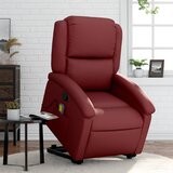 Maison Chic masažni naslanjač - Relax naslanjač s funkcijo vstajanja vinsko rdeče um. usnje, (22061485) | Shoptok.si
