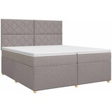  Boxspring krevet s madracem Sivosmeđa 200 x 200 cm Tkanina Smeđesiva 200 x 200 x 140.5 cm | Shoptok.si