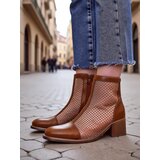 Resti Women's perforated ankle boots on a low heel Rowices | shoptok.hr