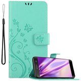 Cadorabo Sonyjem v cvetlični turkizni - Zaščitni pokrov pri oblikovanju cvetja z magnetnim zapiranjem, stoječimi funkcijami in režami za kartice, (20694086) | Shoptok.si
