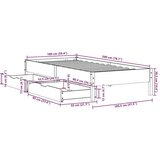 vidaXL Okvir kreveta bez madraca bijeli 100x200 cm konstruirano drvo | shoptok.hr