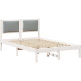 vidaXL Krevetna konstrukcija s uzglavljem Svijetlo siva 120 x 190 cm | shoptok.hr