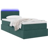  Postelja z LED lučmi Temno zelena 100 x 200 cm Žamet, (5000101091) | Shoptok.si