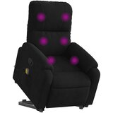  Masažni naslonjač na podizanje crni od mikrovlakana | Eponuda.com