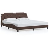 Maison Chic Posteljni okvir - Dvoposteljna postelja - Zakonska postelja z vzglavjem rjav 180x200 cm umetno usnje-J6008, (21775100) | Shoptok.si