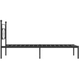  Metalni okvir za krevet s uzglavljem crni 107x203 cm | shoptok.hr