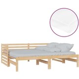  Izvlečna dnevna postelja 2x(90x200) cm trdna borovina, (20647997) | Shoptok.si